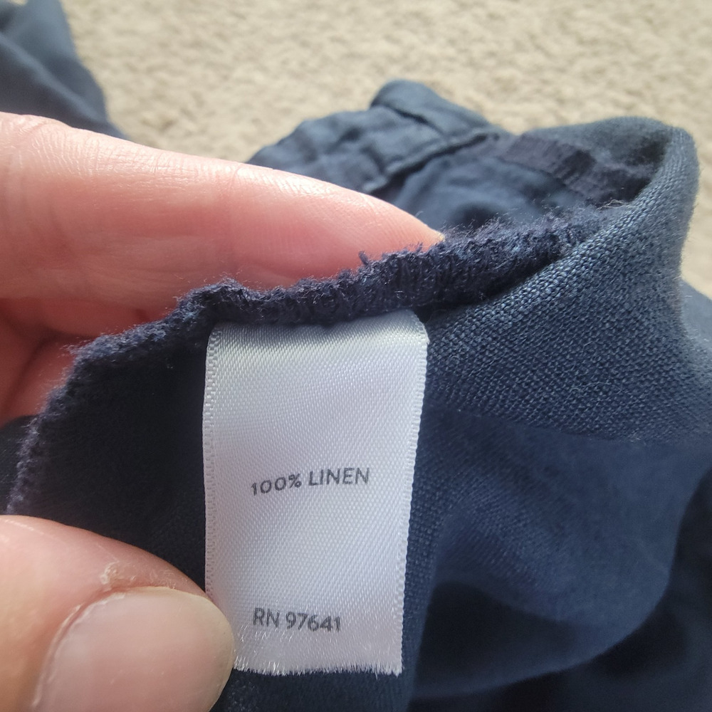 J. Jill Love Linen XL Wide Leg Side Zip Ankle Pants Navy - Picture 11 of 14